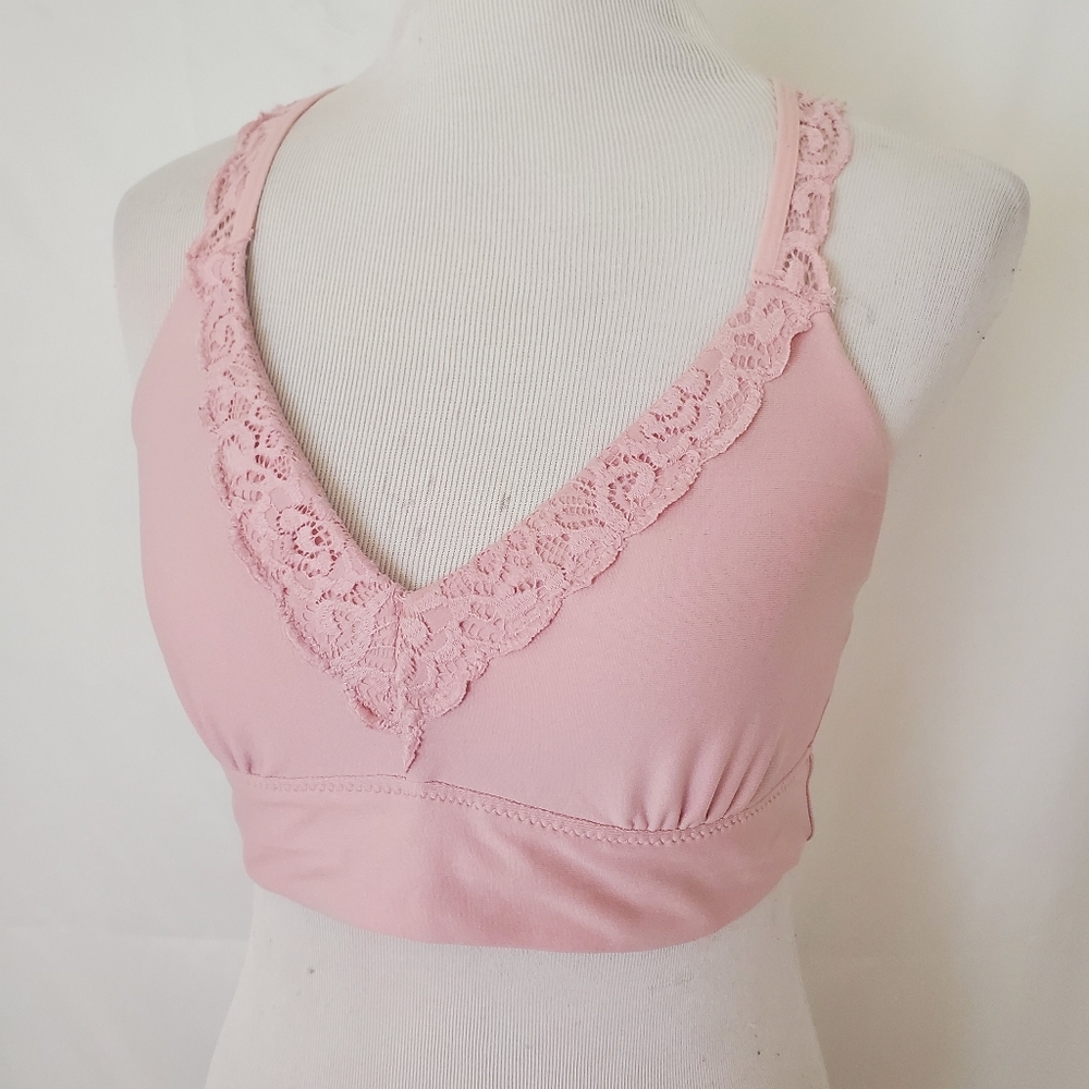 Altar'd State pink rose lace bralette